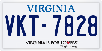 VA license plate VKT7828