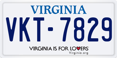VA license plate VKT7829