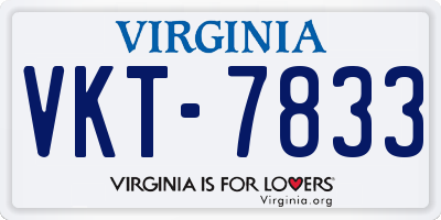 VA license plate VKT7833