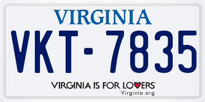 VA license plate VKT7835