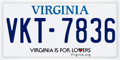 VA license plate VKT7836