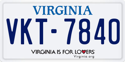 VA license plate VKT7840