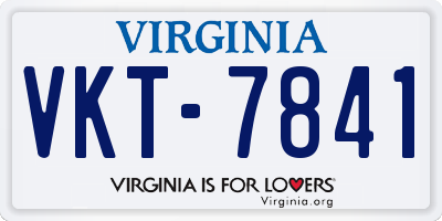 VA license plate VKT7841