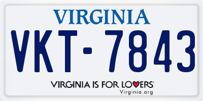 VA license plate VKT7843