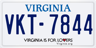 VA license plate VKT7844