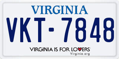 VA license plate VKT7848