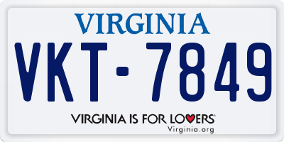 VA license plate VKT7849