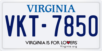 VA license plate VKT7850