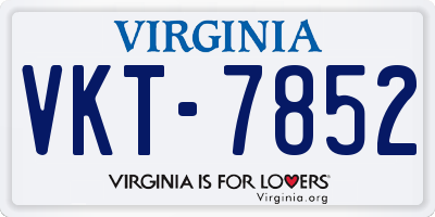 VA license plate VKT7852