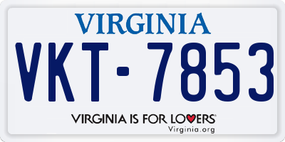 VA license plate VKT7853