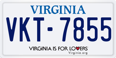 VA license plate VKT7855