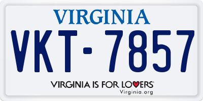 VA license plate VKT7857