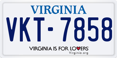 VA license plate VKT7858