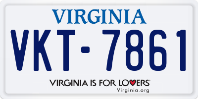 VA license plate VKT7861