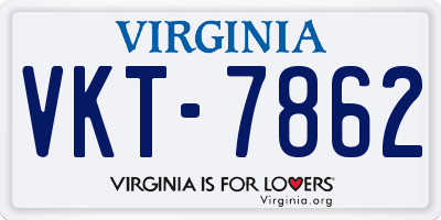 VA license plate VKT7862