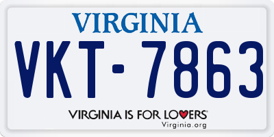 VA license plate VKT7863