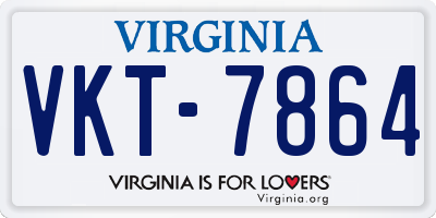 VA license plate VKT7864