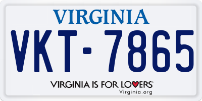 VA license plate VKT7865