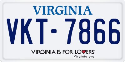 VA license plate VKT7866