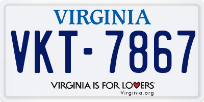 VA license plate VKT7867