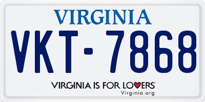VA license plate VKT7868
