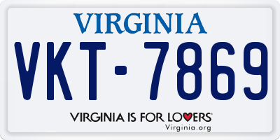VA license plate VKT7869