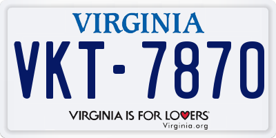 VA license plate VKT7870