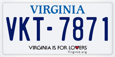 VA license plate VKT7871