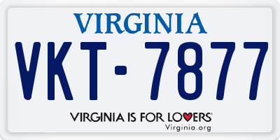 VA license plate VKT7877