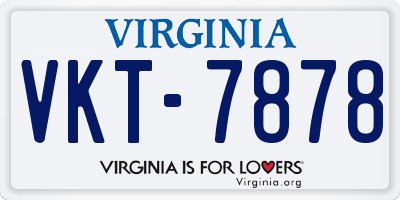 VA license plate VKT7878