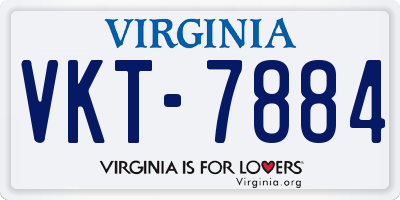 VA license plate VKT7884