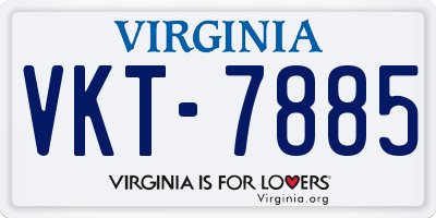 VA license plate VKT7885