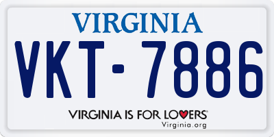 VA license plate VKT7886