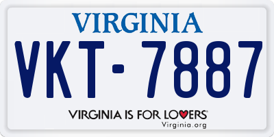 VA license plate VKT7887