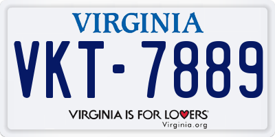 VA license plate VKT7889