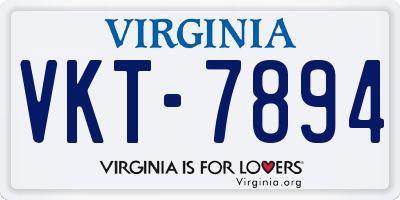 VA license plate VKT7894