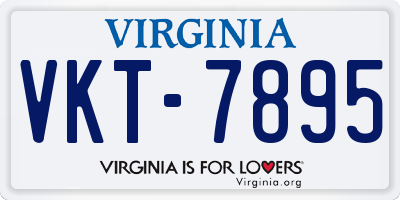 VA license plate VKT7895