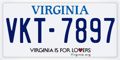VA license plate VKT7897