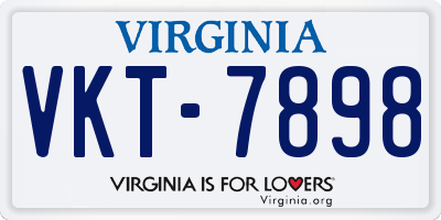 VA license plate VKT7898
