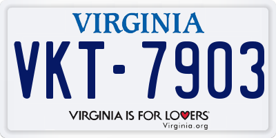 VA license plate VKT7903