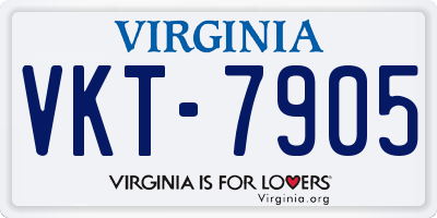 VA license plate VKT7905