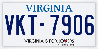 VA license plate VKT7906