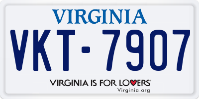 VA license plate VKT7907