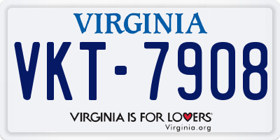 VA license plate VKT7908