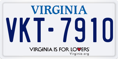 VA license plate VKT7910
