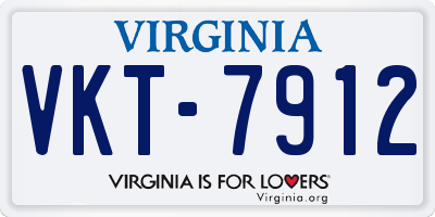 VA license plate VKT7912