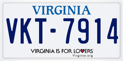 VA license plate VKT7914