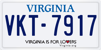 VA license plate VKT7917