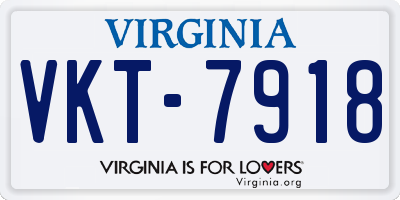 VA license plate VKT7918