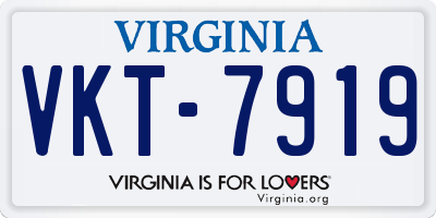 VA license plate VKT7919